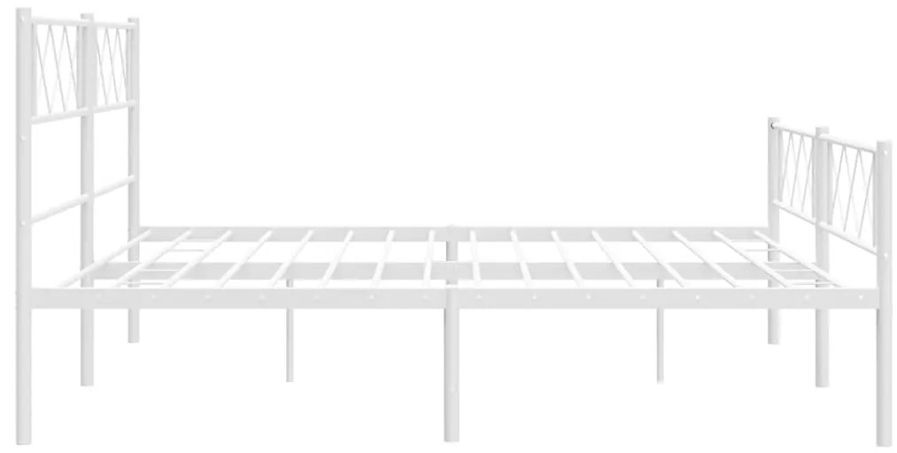 Estrutura de cama com cabeceira e pés 183x213 cm metal branco