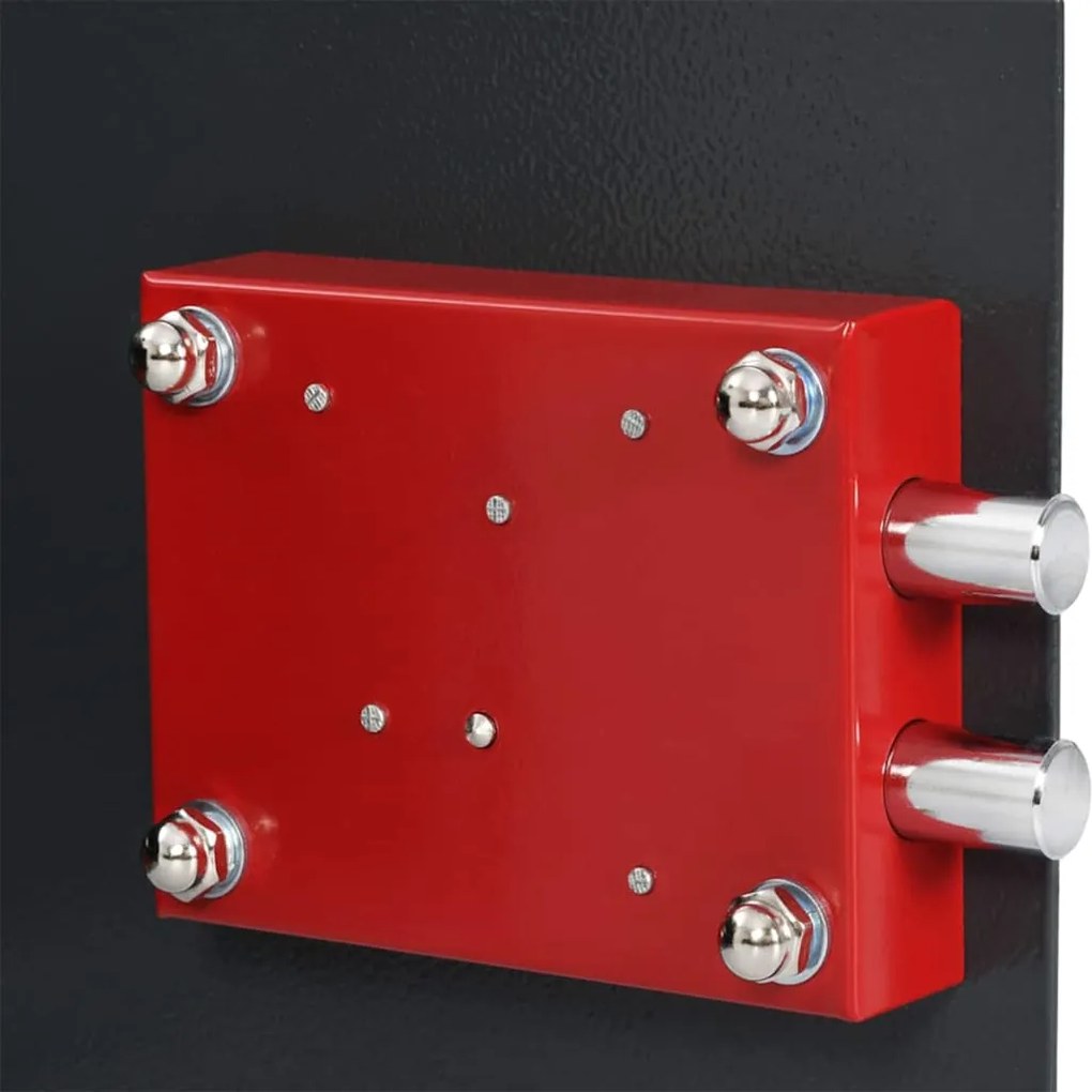 Caixa Segura com Fechadura de Chave Cinza Escuro 25x35x25 cm Aço