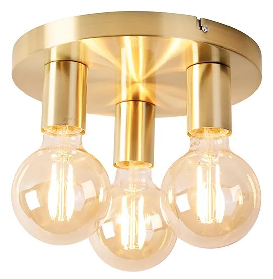 LED Candeeiro de teto inteligente dourado redondo incl. 3 Wifi G95 - Facil Design,Moderno