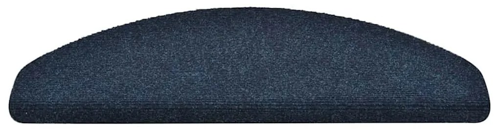 Tapetes escada adesivos 15 pcs 65x21x4 cm agulhado azul-marinho
