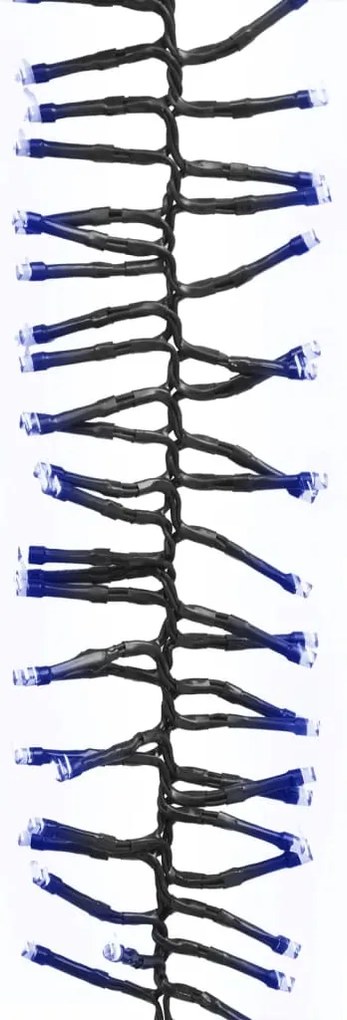 Cordão de luzes agrupadas 1000 luzes LED 11 m PVC azul