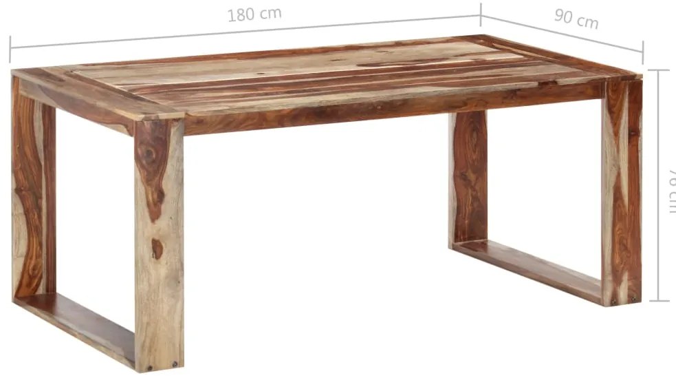 Mesa de jantar 180x90x76 cm madeira maciça