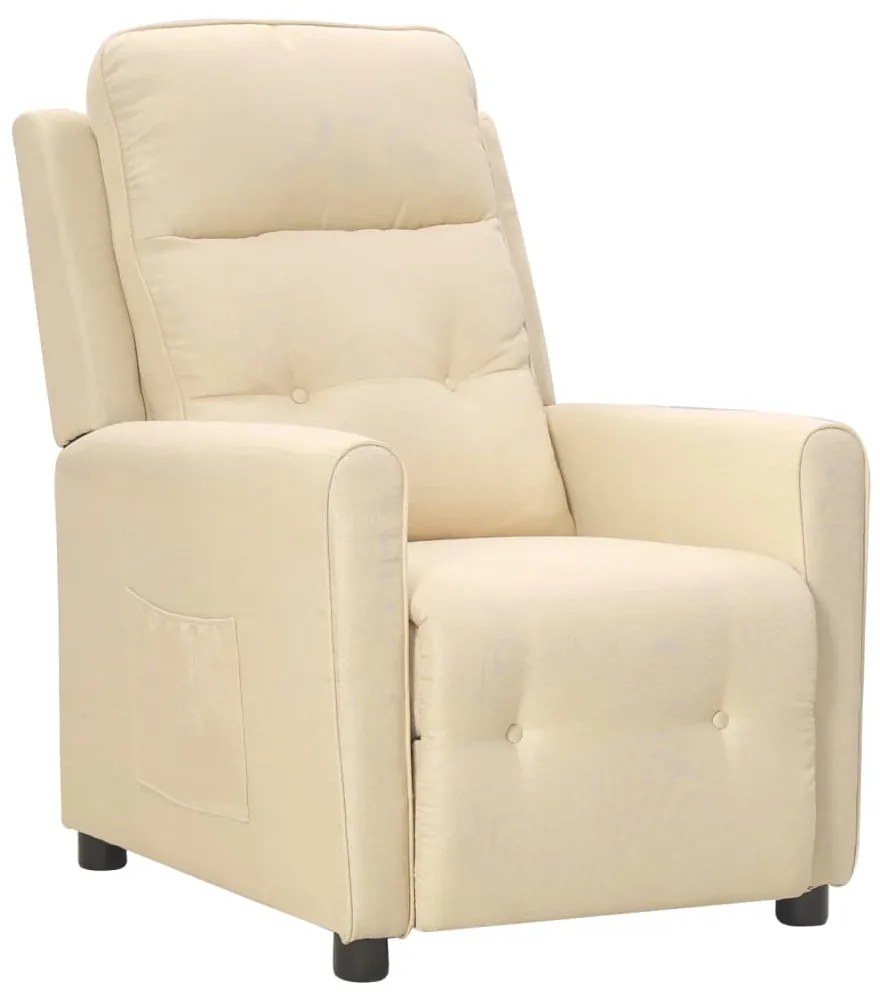 342286 vidaXL Poltrona reclinável tecido cor creme
