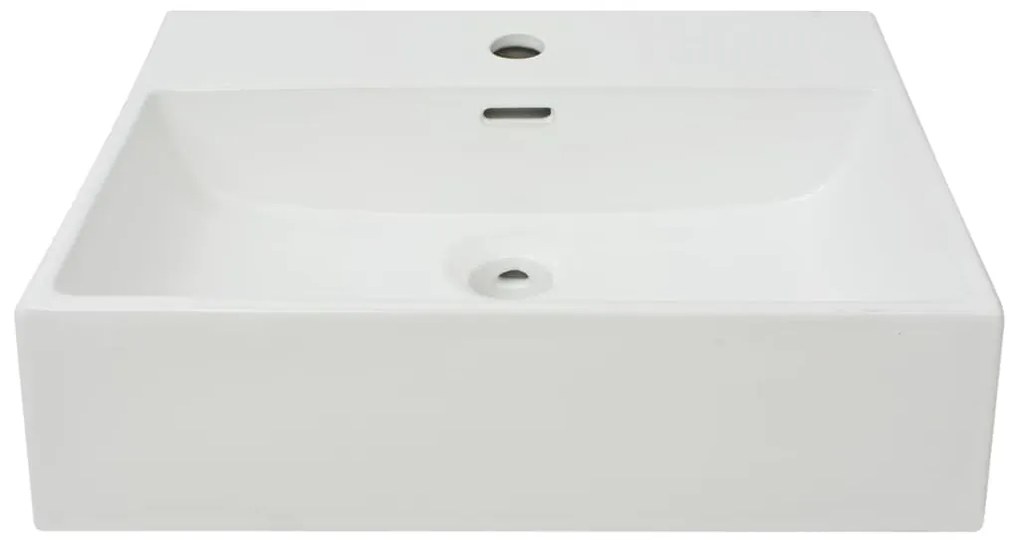 Lavatório + abertura torneira branco cerâmica 51,5x38,5x15cm