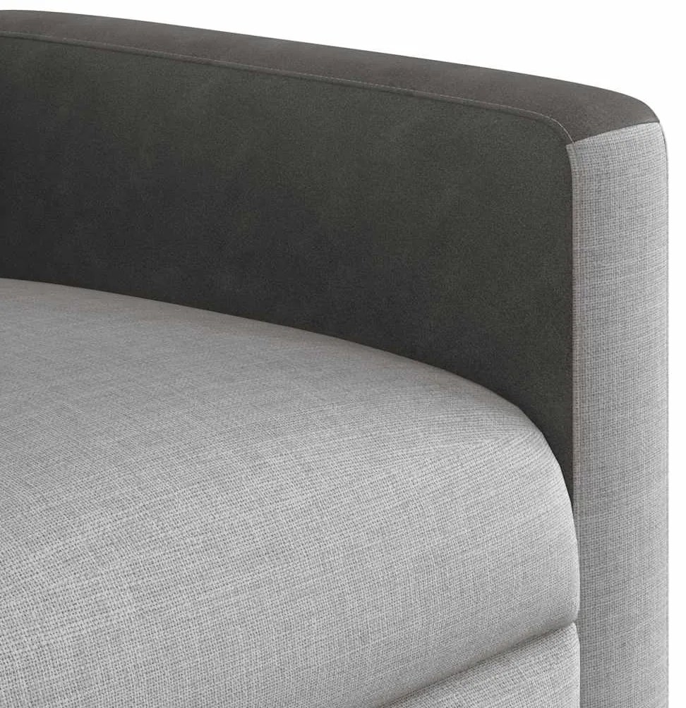 Poltrona massagens reclinável elétrica tecido cinzento-nublado
