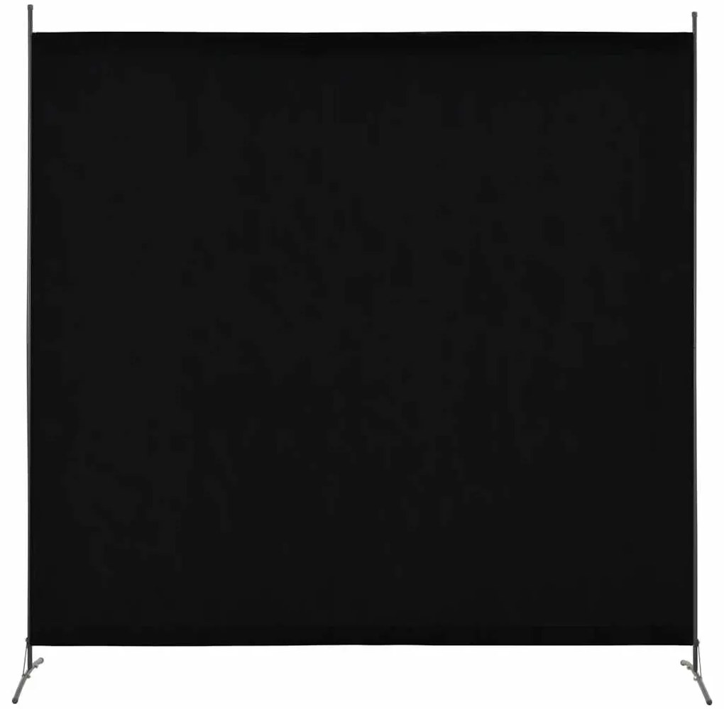 vidaXL Divisória de quarto com 1 painel 175x180 cm preto