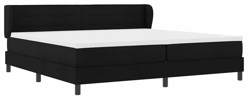 Box Spring com Colchão Preto 200x200 cm Tecido