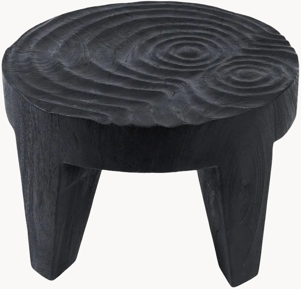 Mesa de centro redonda artesanal em madeira de suar Madero