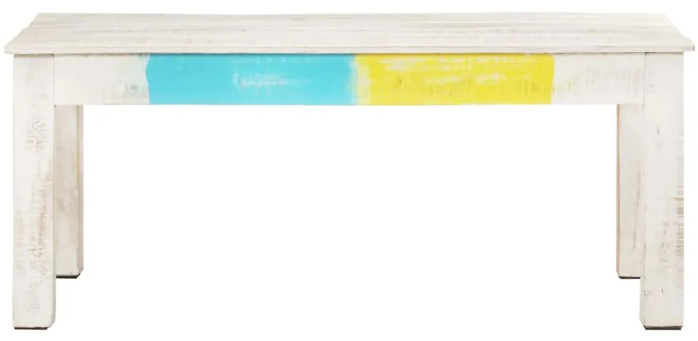 Mesa de centro 110x60x45cm madeira de mangueira maciça branco