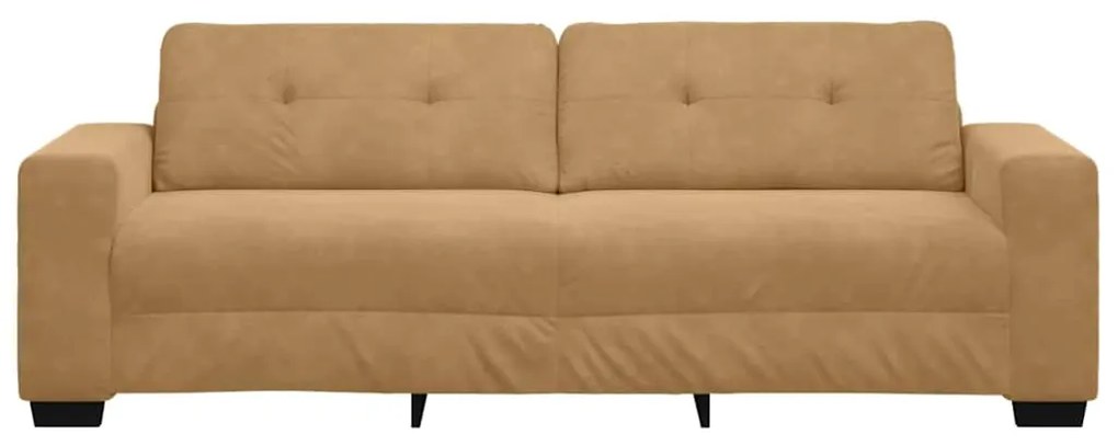 Sofá de 3 Lugares vidaXL Castanho 180 cm em Veludo