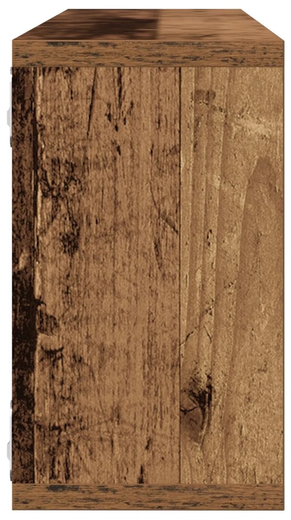 Conjunto de 2 Prateleiras de Parede vidaXL em Madeira Antiga 80x15x26