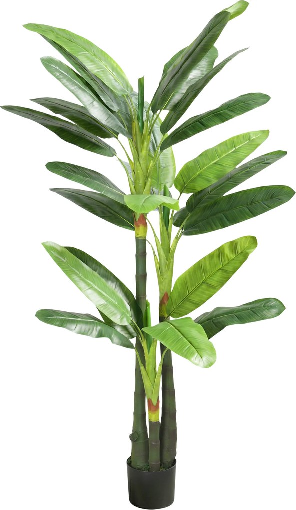 HOMCOM Árvore de Bananeira Artificial Planta Falsa com 18 Folhas, 180 cm, Verde | Aosom Portugal