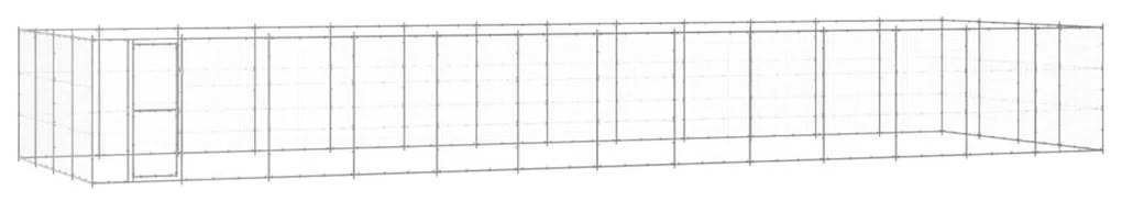 vidaXL Canil de exterior 53,24 m² aço galvanizado