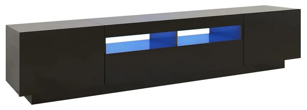 Móvel de TV Giancarlo com Luzes LED de 200cm - Preto - Design Moderno