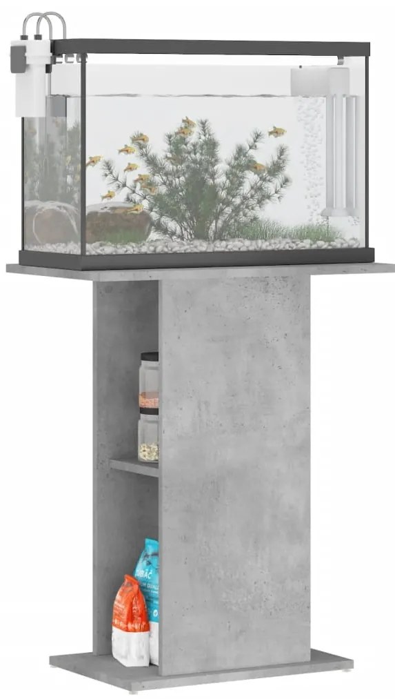 Suporte aquário 60,5x36x72,5 cm deriv. de madeira cinza cimento