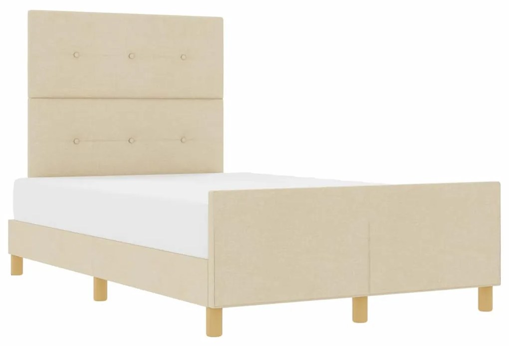 Cama vidaXL Creme 120x200 cm em Tecido