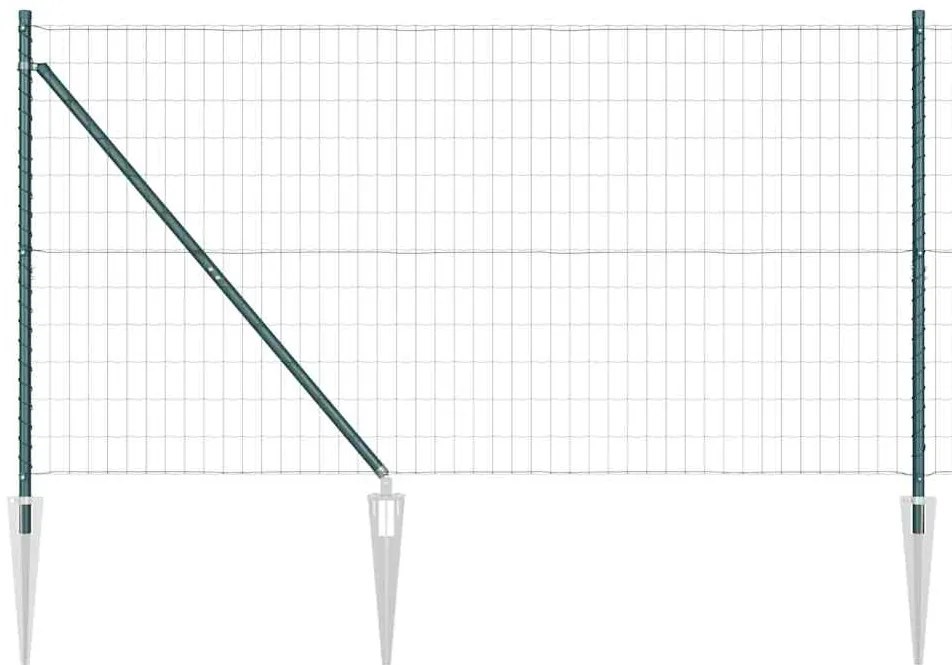 Cerca Euro com 13 Postes de Ponta 1,2 x 25m em Aço Galvanizado Verde