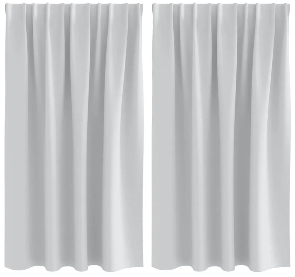 Cortinas com cortinas 2 pcs Cinza Claro 140 x 140 cm Poliéster