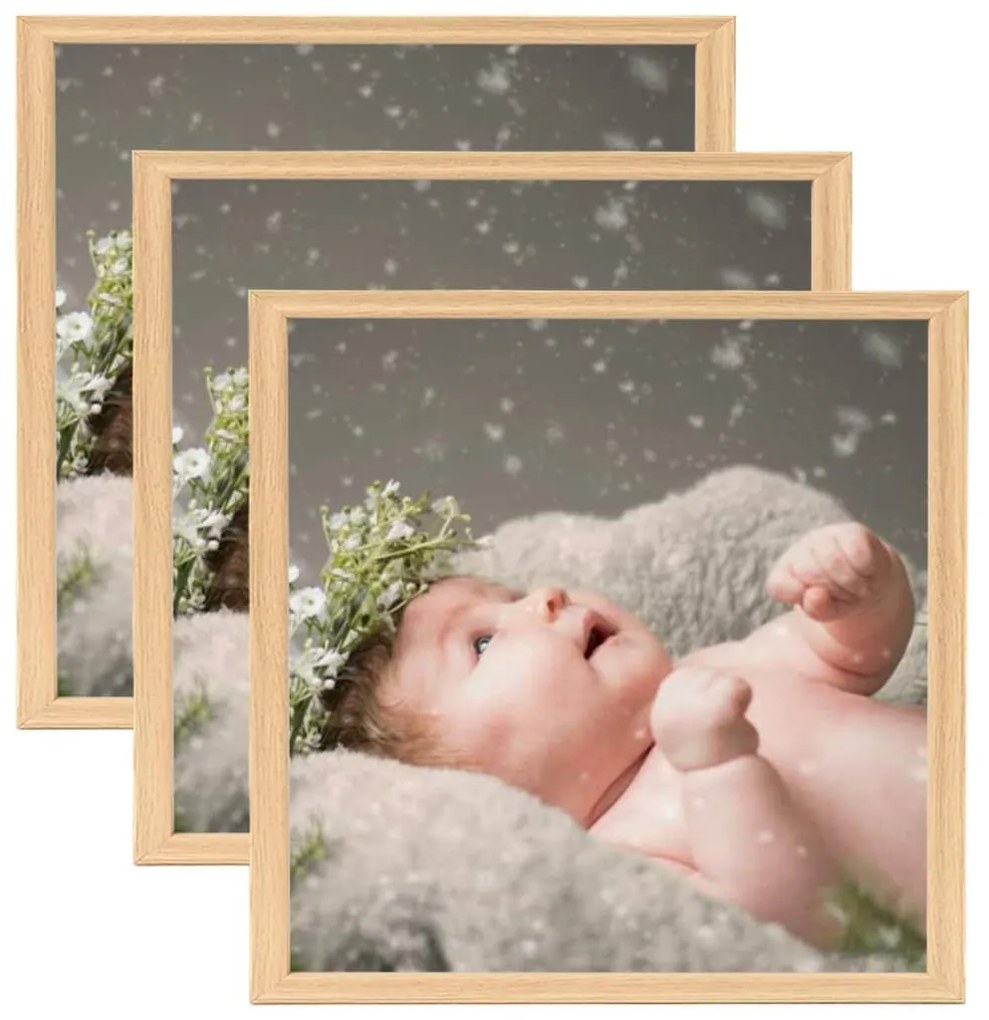 332648 vidaXL Molduras para parede 3 pcs 50x50 cm carvalho-claro