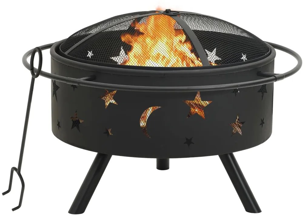 311892 vidaXL Braseira com atiçador 76 cm XXL aço