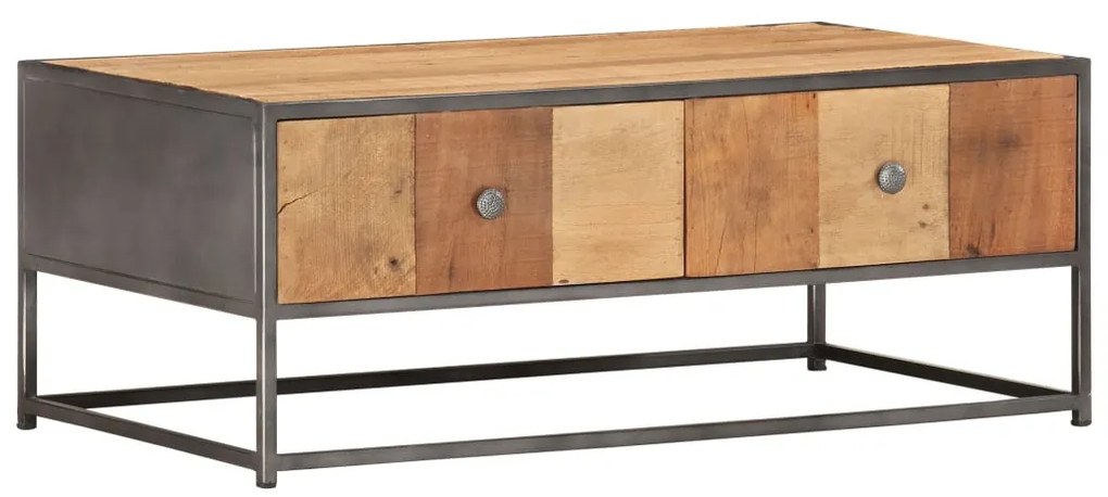 Mesa de centro 90x50x35 cm madeira recuperada maciça
