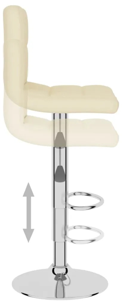 Bancos de bar 2 pcs tecido cor creme