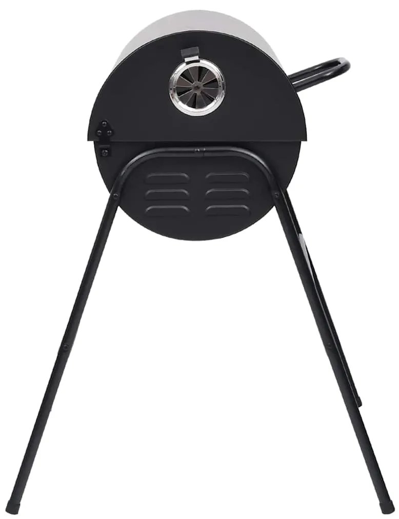 Grelhador barril c/ 2 grelhas de cozinhar 80x95x90 cm aço preto