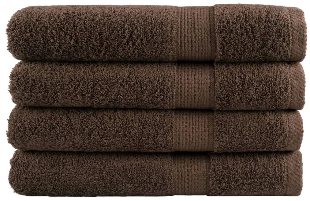 vidaXL Toalhas de sauna premium SOLUND 4pcs 80x200cm 600 gsm castanho