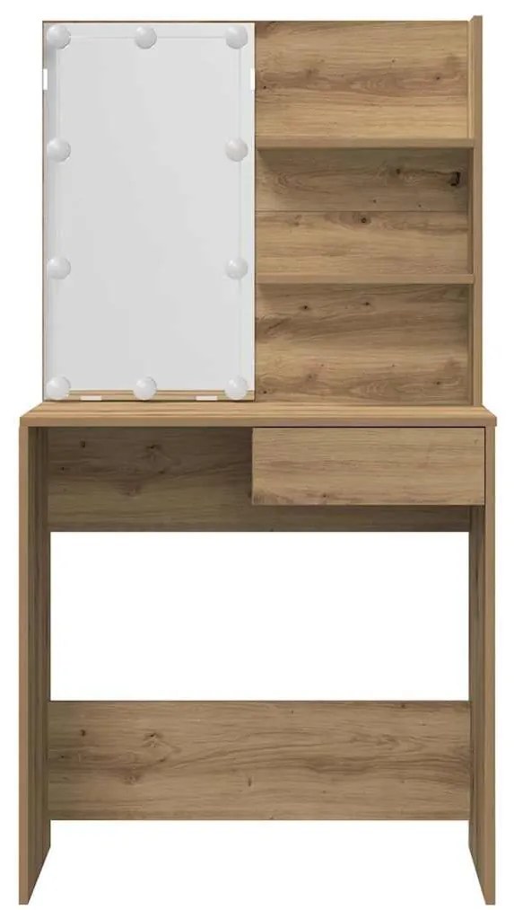 Conjunto penteadeiracom LED deriv. madeira carvalho artisiano
