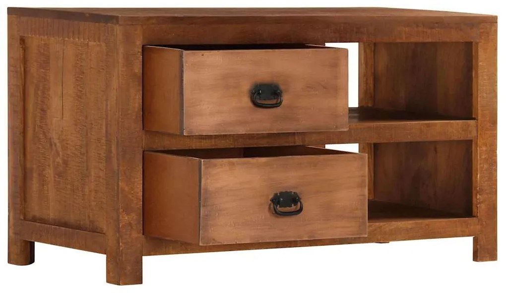 Mesa de centro c/ 2 gavetas 90x40x50cm madeira mangueira maciça