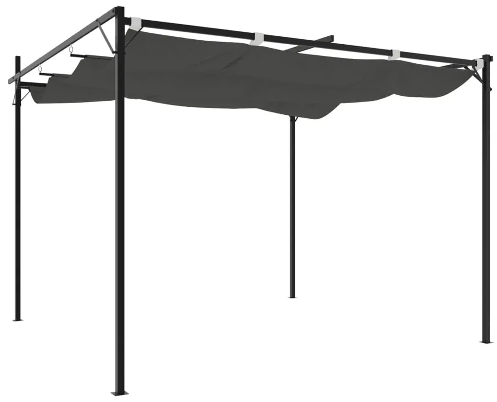 Pérgola com toldo retrátil 295x292x230 cm cor antracite