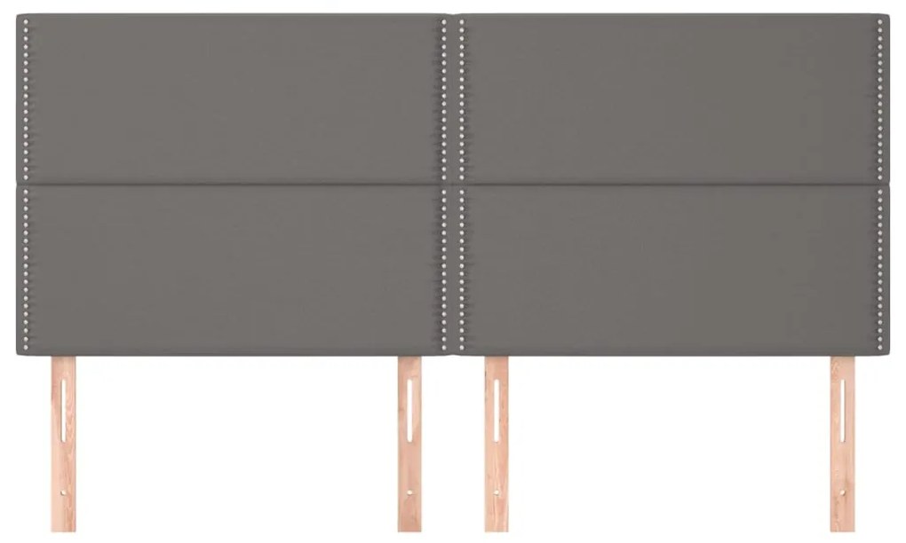 Cabeceira de cama 4 pcs couro artificial 90x5x78/88 cm cinzento