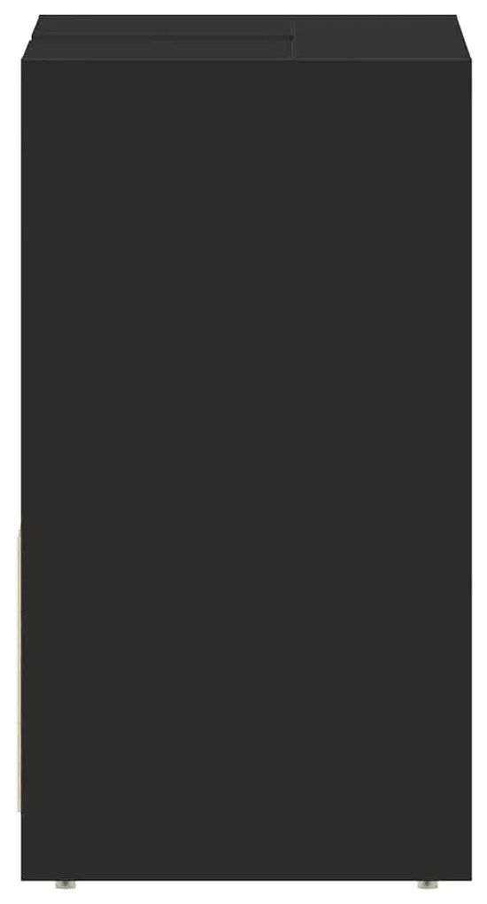 Armário casa de banho 60x33x61 cm contraplacado preto