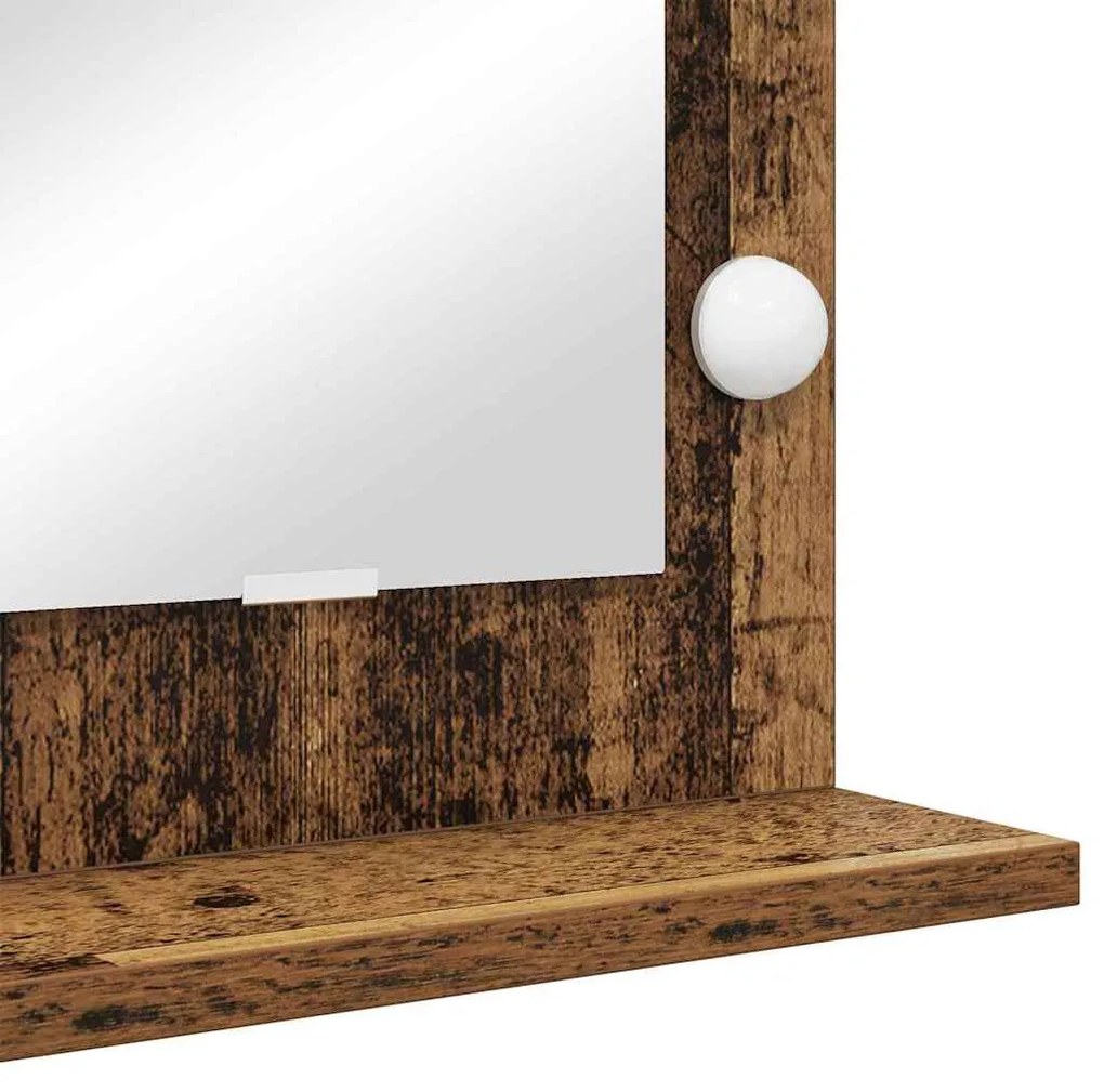 Espelho de vaidade com luzes de LED Madeira Antiga 60x55x18 cm