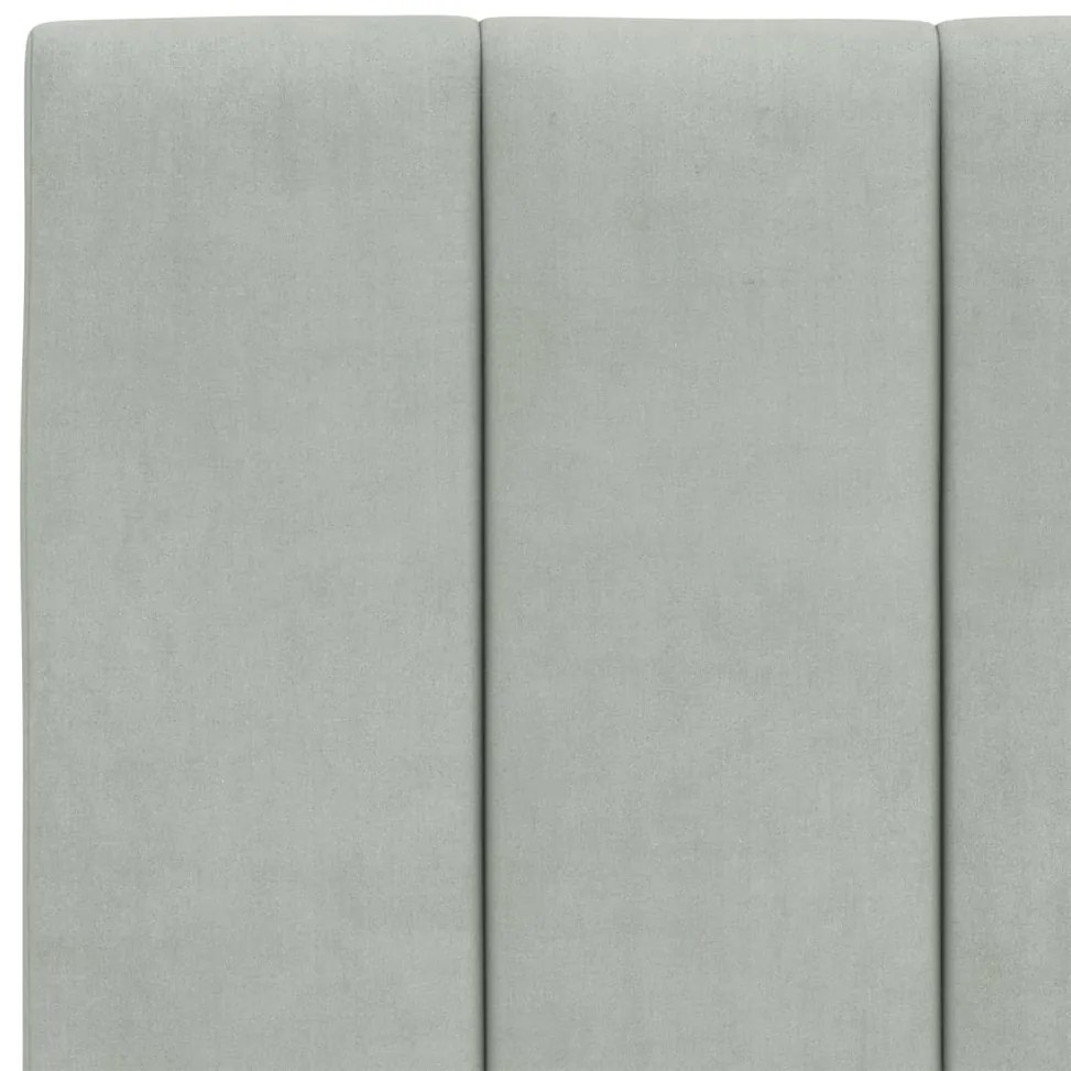 Almofadão de cabeceira 140 cm veludo cinzento-claro
