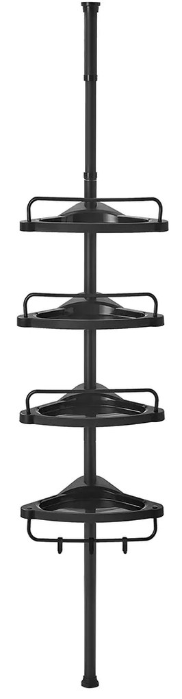 Prateleira de canto ajustável para casa de banho | SONGMICS | 35 x 25 x 305 cm | preto | BCB001B01.