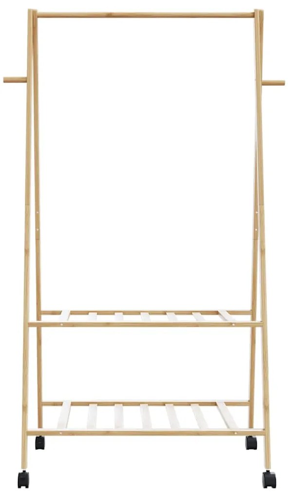 Cabide com prateleiras e rodas 96x45,5x155,5 cm bambu