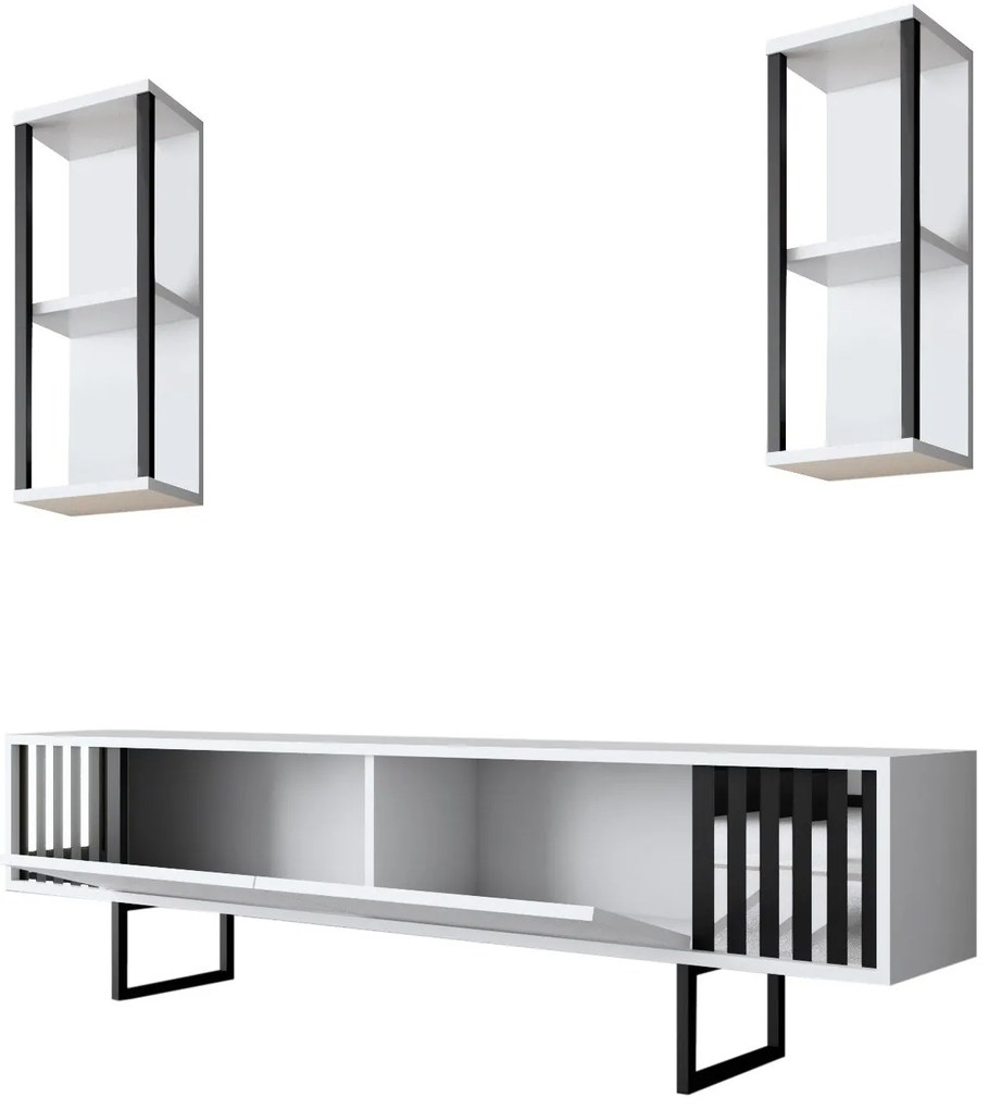 Unidade TV Chrome Line – Branco/Preto – 180x30x48 cm