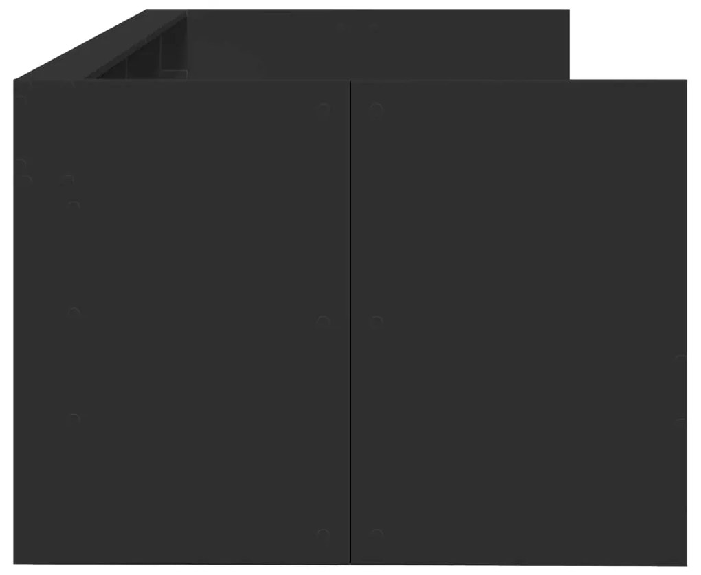 Sofá-cama com gavetas sem colchão 75x190 cm preto