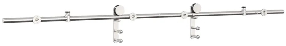 Kit ferragens p/ porta deslizante 183cm aço inoxidável prateado