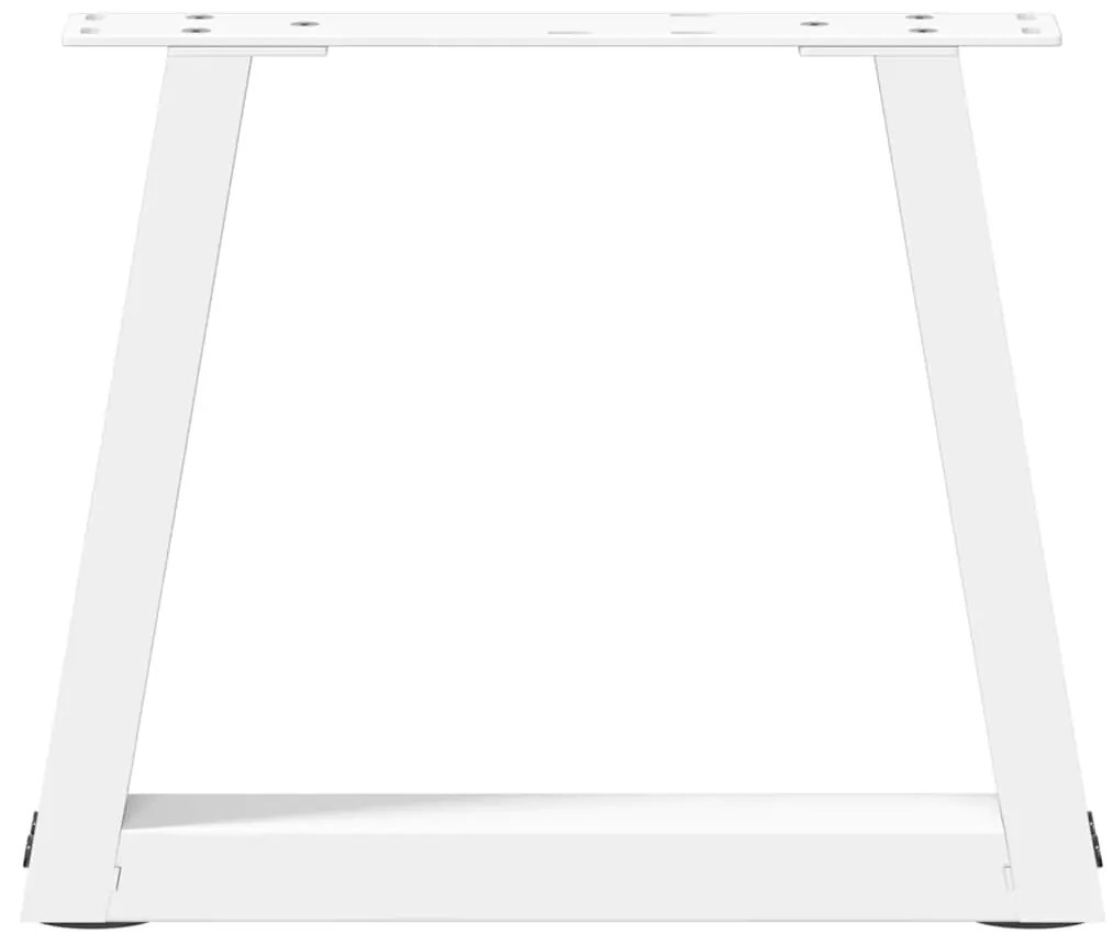 Mesa de jantar pernas 2pcs forma de V 30x(30-31,3)cm aço branco