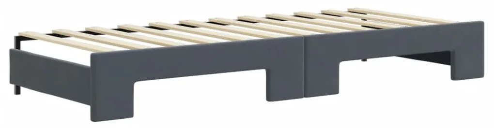 Sofá-cama c/ gavetão e gavetas 80x200 cm veludo cinzento-escuro