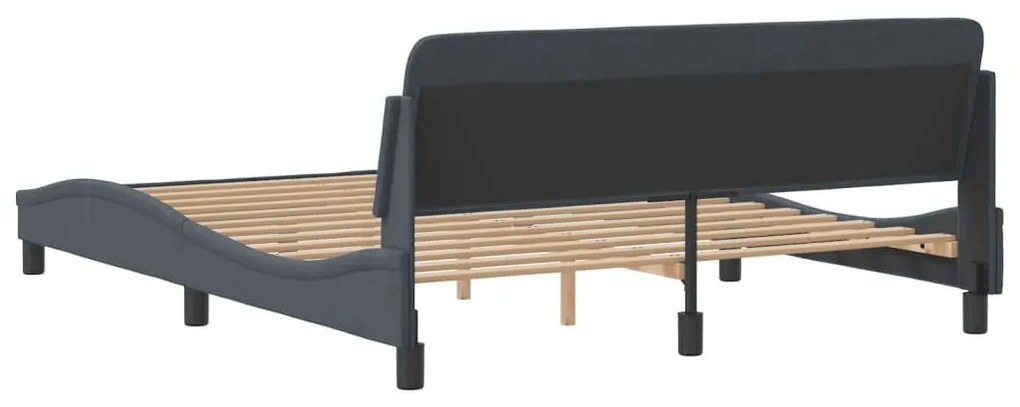 Estrutura de cama sem colchão 160x200 cm veludo cinzento-escuro