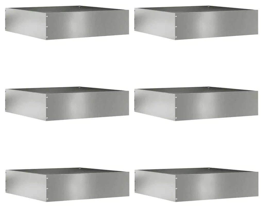 vidaXL Acabamento para Gramado 6 pcs Prateado 50 x 50 x 13 cm