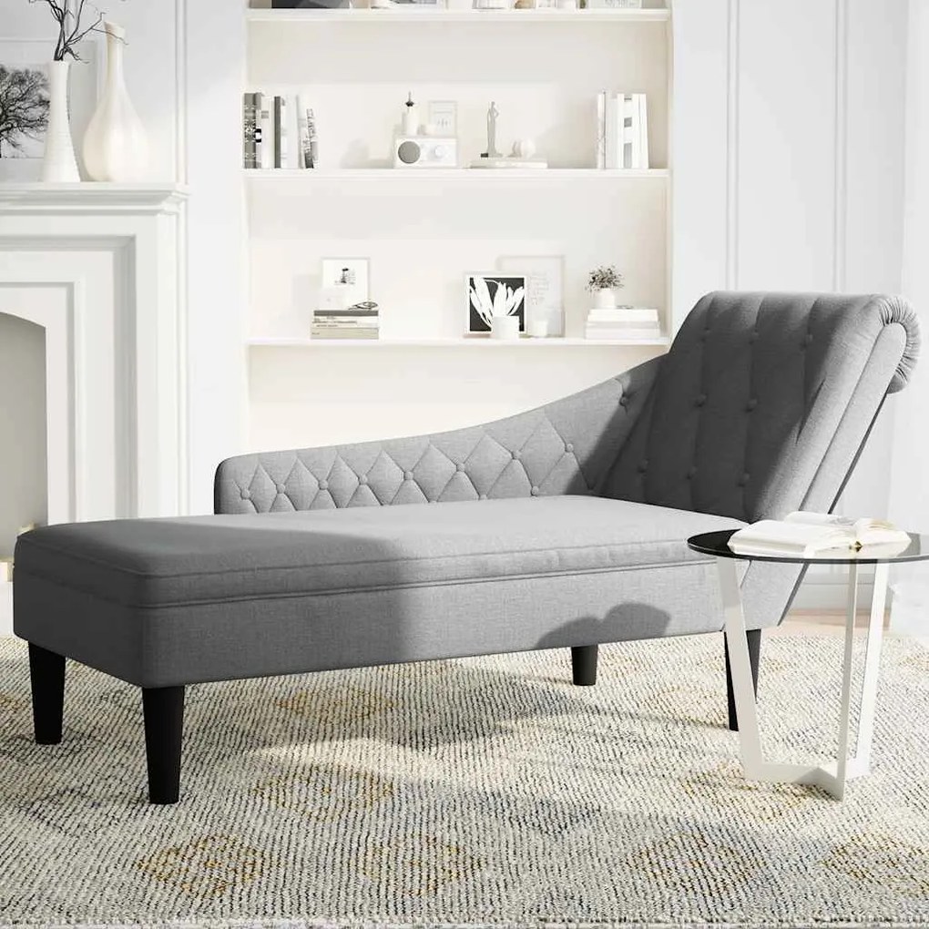 Chaise lounge c/ almofada/apoio de braços direito tecido