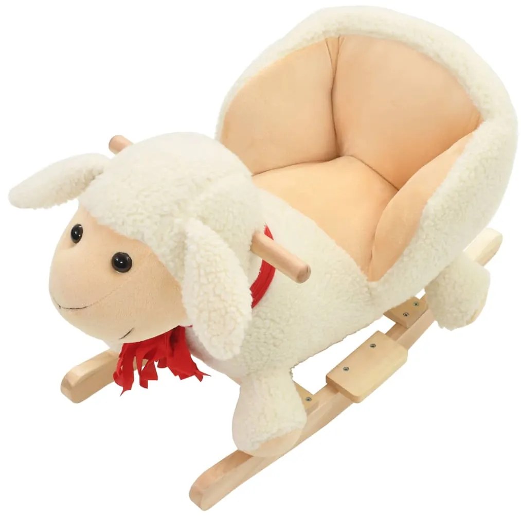 Animal de baloiçar ovelha em pelúcia 60x32x50 cm branco