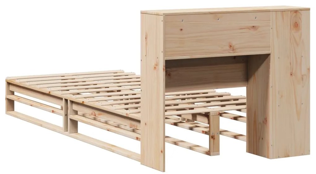 Cama com estante sem colchão 100x200 cm madeira maciça