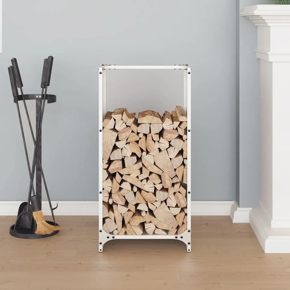 Suporte para lenha 40x30x80 cm aço laminado a frio branco