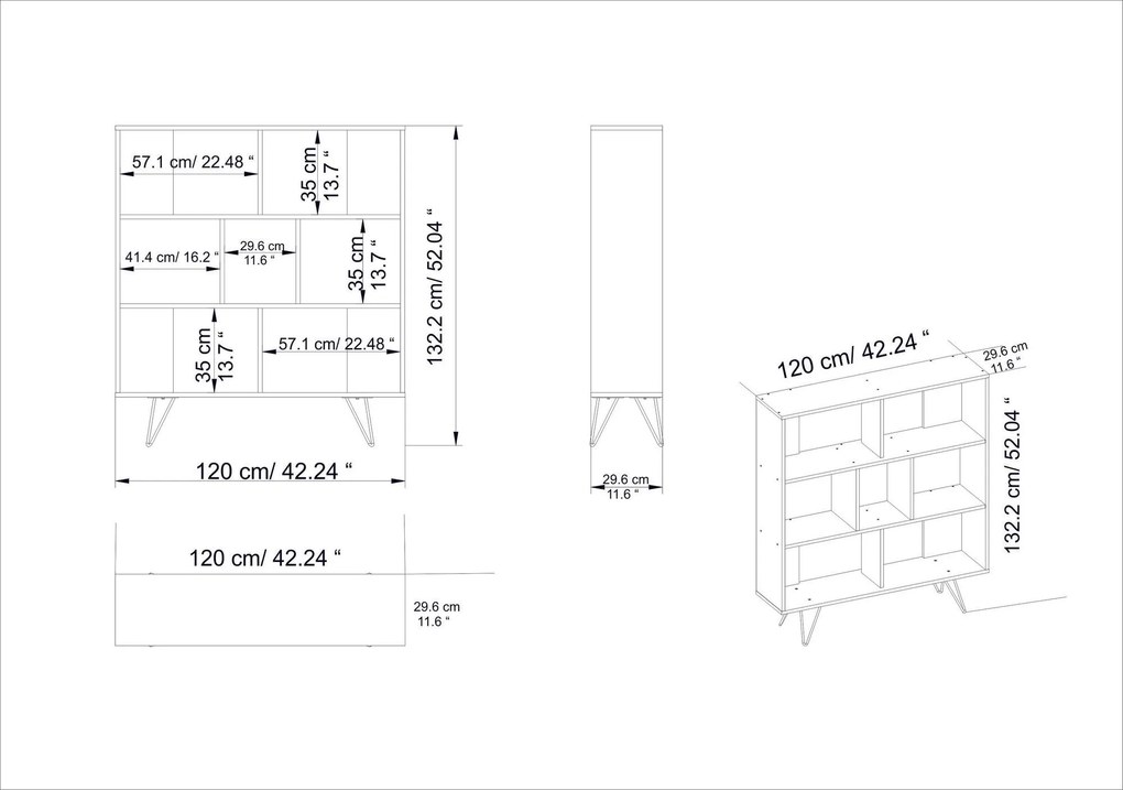 Estante Mistico – Branco – 120 cm x 132,2 cm x 29,5 cm