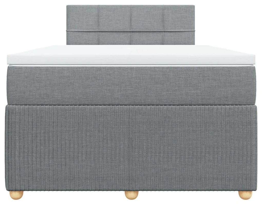 Cama boxspring com colchão 120x190 cm tecido cinzento-claro